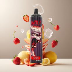 JNR Wolf Niplo Norge Grossist 10000 Puffs – Jordbær Bringebær Kirsebær Is – 20ml/650mAh/Type-C