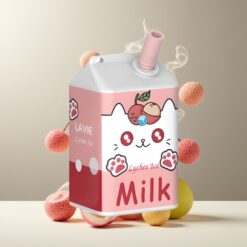LAVIE Milk 7000 Puffs Engangsdamper Litchi Is Norge grossist – 16ML, 600mAh, Type C, 0%/2%/5% nikotin
