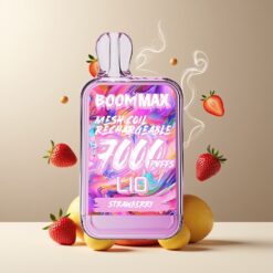 LIO BOOM MAX 7000 Puffs Engangs Vape Jordbær Norge grossist – 15ml, 650mAh, Type-C