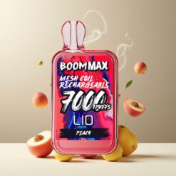 LIO BOOM MAX 7000 Puffs Engangsvaper Fersken Norge grossist – 15ml, 650mAh, Type-C