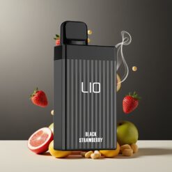 LIO BOXX 4000 Puffs Engangs Vape Norge Grossist – Svart Jordbær (10ml, 50mg/30mg, 650mAh, Type-C)