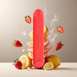 LIO NANO X 600 Puffs Engangs Vape Jordbær Is Norge Grossist – 500mAh, 2ML, 20mg