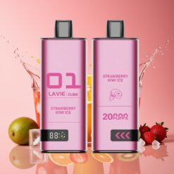 Lavie Cube 20000 Puffs Engangs Vape Jordbær Kiwi Is Norge Grossist – 28ML, 2%/5% Salt Nikotin, Type C