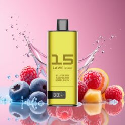 Lavie Cube 20000 Puffs Engangs Vape Norge grossist – Blåbær Bringebær Tyggis (2%/5% nikotinsalt, 28ML, Type-C)