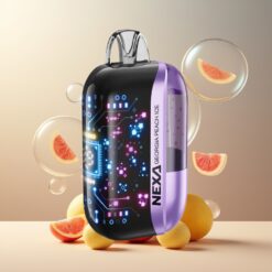NEXA Ultra 50K Disposable Vape Norge grossist – Georgisk fersken is – 20ml, 800mAh, 5% nikotin, 0.9ohm Dual Mesh, Type-C-lading