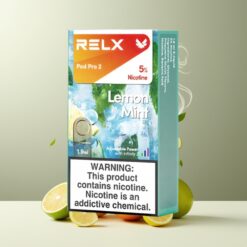 RELX Pod Pro 2 Norge Grossist Sitron Mynte 3%/5% Nikotin 1.9ml 600 puffs 3 Spenningsmodi