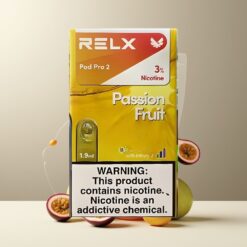 RELX Pod Pro 2 Norge grossist Passionsfrukt – 3%/5% nikotin, 1.9ml, 600 puff, 3 spenningsmoduser (Eco/Smooth/Boost), 2/3 pods/pakke