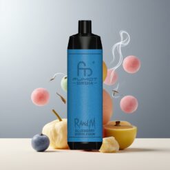 RandM Fumot Shisha 10000 Puffs Engangs Vape Blåbær Tyggegummi Norge Grossist – 18ml, 850 mAh, Type-C