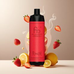 RandM Fumot Shisha 10000 Puffs Engangs Vape Jordbær Punch Norge Grossist – 18ml, 850mAh, Type-C