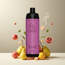 RandM Fumot Shisha 10000 Puffs Norge grossist Disposable Vape Kjærlighet 66 med 18ml e-væske, 850 mAh batteri, LED-indikator