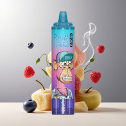 RandM Fumot Tornado 15000 Puffs Norge Grossist – Blåbær og Bringebær – 25ml/850mAh USB-C LCD Mesh Coil