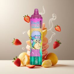 RandM Fumot Tornado 15000 Puffs Norge Grossist Disposable Vape Iskald Jordbær med 25ml Kapasitet, 850mAh, Type-C