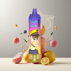 RandM Fumot Tornado 15000 Puffs Norge grossist Disposable Vape Fersken Blåbær Godteri – 25ml, 850mAh, Type-C, LCD-skjerm
