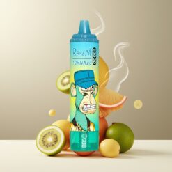 RandM Fumot Tornado 15000 Puffs Norge grossist Disposable Vape Kiwi Pasjonsfrukt Guava – 25ml, 850mAh, Type-C, LCD