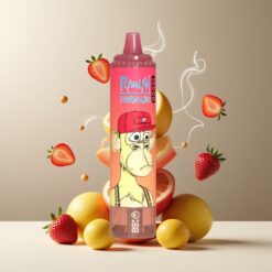 RandM Fumot Tornado 15000 Puffs Norge grossist - Jordbær Red Bull, 25ml, 850mAh, Type-C, LCD