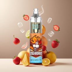 RandM Fumot Tornado 7000 Norge Grossist - 7000 Puffs, 14 ML, 850 MAH, Mesh Coil, Type-C, RGB, Luftjustering, Rød Energi Is