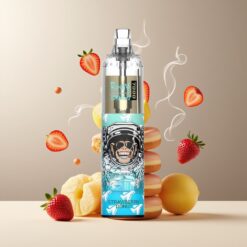 RandM Fumot Tornado 7000 Norge Grossist – Jordbær Donut (7000 Puffs, 14 ML, 850 MAH, Mesh Coil, Type-C, RGB, 0-5% Nikotin, Luftjustering)