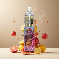 RandM Fumot Tornado 7000 Norge Grossist – Rødt Eple og Sitron – 14 ML E-væske, 850 MAH, Mesh Coil, Type-C, RGB Lys, Luftjustering