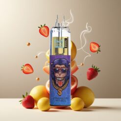 RandM Fumot Tornado 7000 Norge grossist - 14ML E-liquid, 850MAH, Type-C, RGB, Luftjustering, Jordbær Red Bull