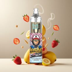 RandM Fumot Tornado 7000 Norge grossist - Jordbær & Banan – 14 ML, 850 MAH, Mesh Coil, Type-C, RGB, Luftjustering