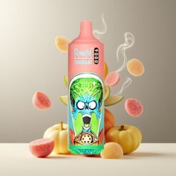 RandM Fumot Tornado 9000 Puffs Engangs Vape Godteribjørn Norge Grossist – 18 mL, 850 mAh, Mesh Coil, RGB Display, 54 Smaker