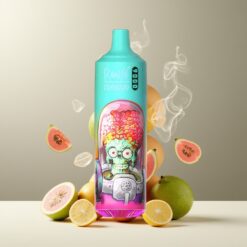 RandM Fumot Tornado 9000 Puffs Engangsdamp Guava Is Norge Grossist – 850 mAh, 18 mL, Mesh Coil, RGB-skjerm, 54 Smaker