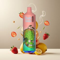 RandM Tornado 9000 Puffs Norge Grossist - Jordbær Banan, 850 mAh, 18 mL, Mesh Coil, RGB-skjerm, 54 Smaker