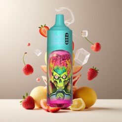RandM Tornado 9000 Puffs Norge Grossist - Jordbær Bringebær Kirsebær Is – 850 mAh, 18 mL, Mesh Coil, RGB Display, 54 Smaker