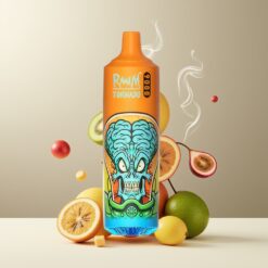 RandM Tornado 9000 Puffs Norge Grossist - Kiwi Pasjonsfrukt Guava, 850 mAh, 18 mL, Mesh Coil, RGB Display, 54 Smaker
