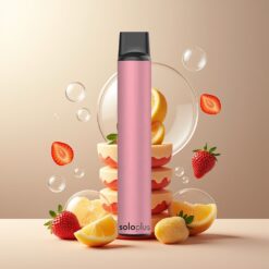Solo Plus 2800 Puffs Engangsvaper Jordbær Mynte Norge Grossist – Mesh Coil, 6.5ml, 950mAh