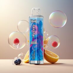 UWIN Crystal 10000 Puffs Engangs Vape Blåbær På Is Norge Grossist – 18ml, 650mAh, Type-C, RGB-lys