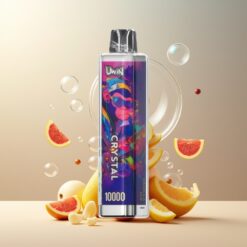 UWIN Crystal 10000 Puffs Engangs Vape Vanilje Is Norge Grossist – 18ml, 650mAh, Type-C, 0.8 Ohm, RGB