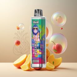 UWIN Crystal 10000 Puffs Engangsvaper Fersken Mango Ananas Norge Grossist – 18ml, 650mAh, Type-C, RGB-lys