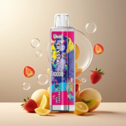 UWIN Crystal 10000 Puffs Engangsvaper Jordbær Kiwi Norge Grossist – 0/2/3/5% Nikotin, 18ml, 650mAh, Type-C, RGB-lys