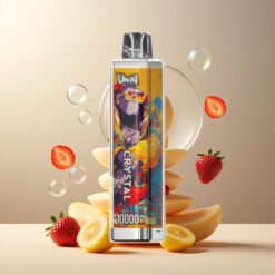 UWIN Crystal 10000 Puffs Norge Grossist – Jordbær Banan (0%/2%/3%/5% Nikotin, 18ml, 650mAh, Type-C, RGB)