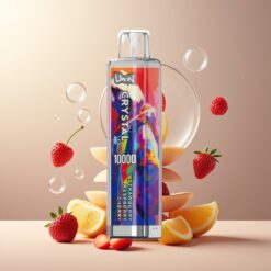 UWIN Crystal 10000 Puffs Norge Grossist – Jordbær Bringebær Kirsebær – 0%/2%/3%/5% Nikotin – 18ml – 650mAh – Type-C – RGB-lys
