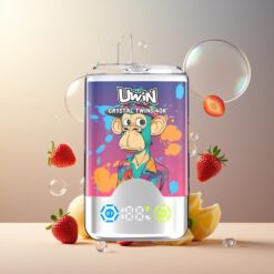 UWIN Crystal Twins 40000 Puffs Norge grossist – Jordbær Kiwi Drue Is (2 smaker, 32ml, 850mAh, Type-C)
