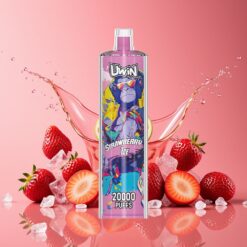 Uwin Shisha Hookah Crystal Norge Grossist 20000 Puffs Jordbær Is 22ml 650mAh Type-C Mesh Coil
