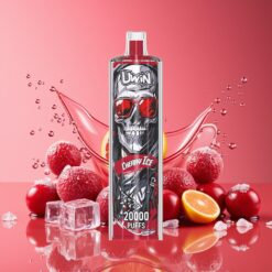 Uwin Shisha Hookah Crystal Norge Grossist 20000 Puffs Kirsebær Is 22ml 650mAh Type-C Mesh Coil