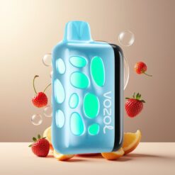 VOZOL RAVE 40000 Engangs Vape Norge Grossist – Kirsebær/Jordbær med 1000mAh Batteri og Beat-Synced Party Mode