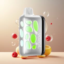 VOZOL RAVE 40000 Norge grossist Disposable Vape Fersken Bringebær Lemonade – 1000mAh, 20/50mg/ml, Beat-Synced Party Mode