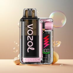 VOZOL VISTA PLUG 6000/10000 Engangsvaper Ferskenis Norge grossist – 26 Smaker, 4 Wattnivåer, 650mAh, Synlig E-Væske