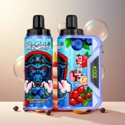 VapSolo VIKING 12000 Puffs Norge Grossist Engangsdamp Blåbær Kirsebær Tyttebær, 22ml, 20/50 mg/ml, Type-C, LED-skjerm