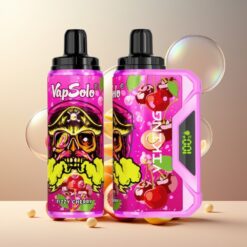 VapSolo VIKING 12000 Puffs Norge grossist Engangs Vape Sprudlende Kirsebær 22ml 20/50 mg/ml Type-C LED Skjerm
