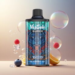 Vapsolo Super 15000 Puffs Norge Grossist Disposable Vape Blåbær Is 40ml 850mAh Type-C