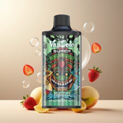 Vapsolo Super 15000 Puffs Norge Grossist – Jordbær/Kiwi, 40ml, 20/50 mg/ml, 850mAh, Type-C