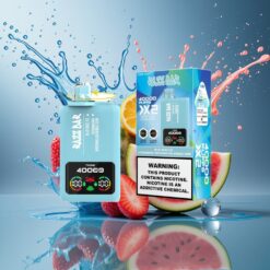 Razz Bar 40000 Puffs Norge Grossist engangs vape Blå Bringebær Is & Jordbær Vannmelon Tyggis, 650 mAh Type-C, 1.0Ω 2 Mesh Coil