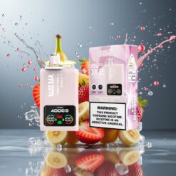 Razz Bar 40000 Puffs Norge Grossist engangs vape Jordbær Banan & Red Bull Is – Power Skjerm, 1.0Ω 2 Mesh Coil, 650 mAh, Type-C, 2%/5% Nikotin
