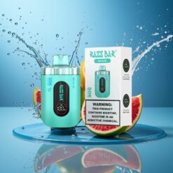 Razz Bar 50K Puffs Engangs Vape Mr Blå Norge Grossist – 50000 Puffs, 1.0 Ohm Mesh Coil, 650 mAh, Type-C, 2% Nikotin