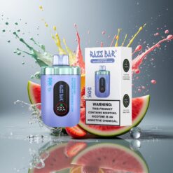 Razz Bar 50K Puffs Engangsdamp Jordbær Vannmelon Tyggegummi Norge grossist – 50000 Puffs, 1.0 Ohm Mesh Coil, 650 mAh, Type-C, 2% Nikotin